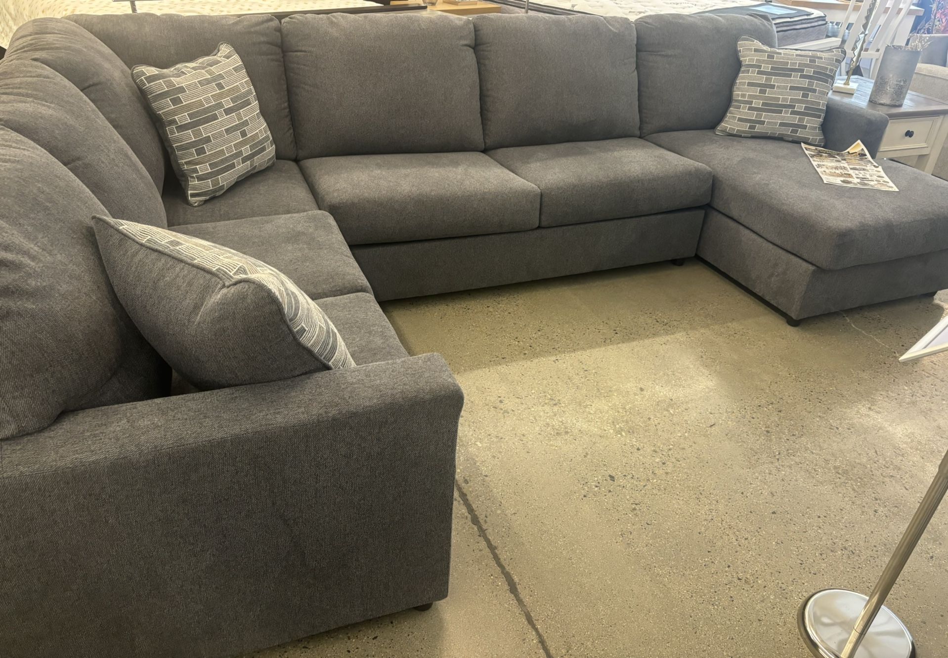 3 Pc Sectional Available In Grey And Ivory