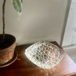Rare Vintage Mid-Century Modern Blenko Glass Pebble Ashtray