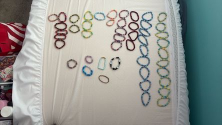 Clay and glass bead bracelets