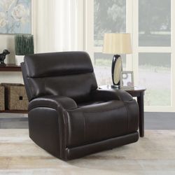 Brand New Dark Brown Leather Glider Power Reclining Chair