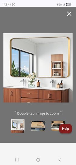 Large Gold Metal Framed Wall Mirror