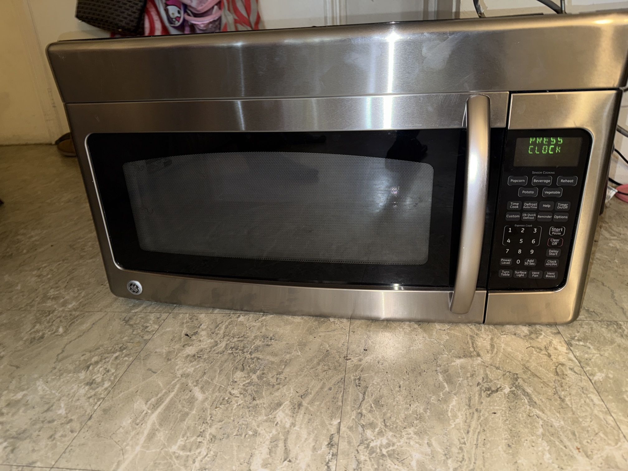 GE 30" 1.6 Cu. Ft. Over-the-Range Microwave with 10 Power Levels & 300 CFM - Stainless Steel  