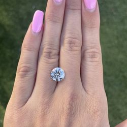 3.00 Carat Round Lab Grown Diamond Loose For Engagement Ring IGI Certified H VS1