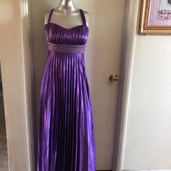 Woman’s Purple Satin Dress
