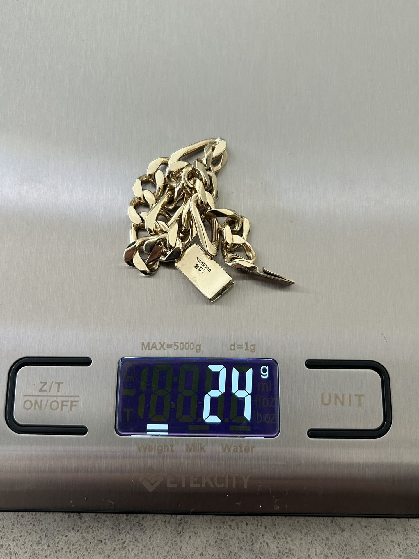 10k Gold Solid Figaro Link Bracelet 8”