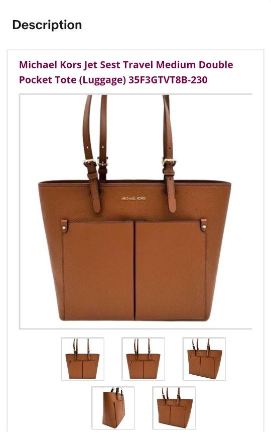 Michael Korsjet Sest Travel Medium Double Pocket Tote (Luggage) 35F3GTVT8B-230