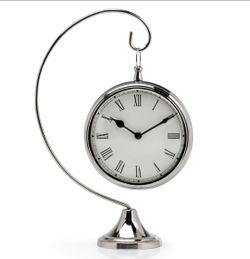 Zgallerie Silver Kingston Table Clock with Stand