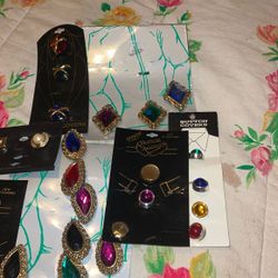 Button Covers , Button Accents And 2 Necklaces