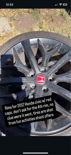 Civic rims with red caps