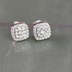 Diamond Cluster Moissanite Earrings Stud 