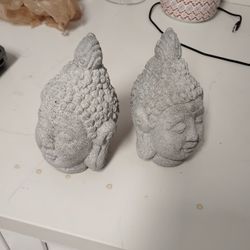 Buddha Head Statues x2