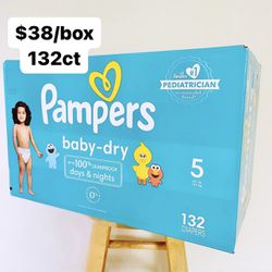 Size 5 (Over 27 Lbs) Pampers Baby Dry (132 Baby Diapers)