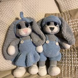 Handmade Crocheted Stuffed Rabbits 