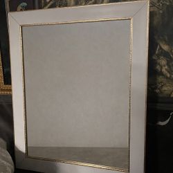 Mirror With White And Gold Border