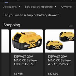 4 Amp Hr  Battery’s  Used 