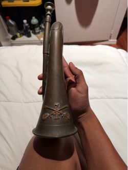 Vintage US Army 7th Cavalry Bugle - A Company - Brass - Custer