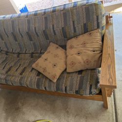 Solid Wood Futon Frame And Mattress 