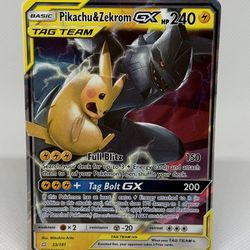 Pikachu & Zekrom Pokemon card Near Mint