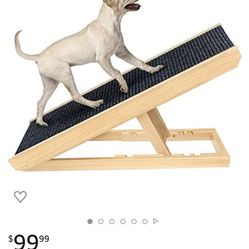 SENNENY NEW Wood Adjustable & Foldable Pet Ramp 