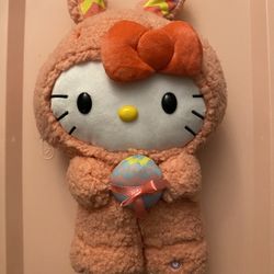 Hello Kitty Easter Bunny Side Stepper Plush Dances Looby Loo Pink Cute