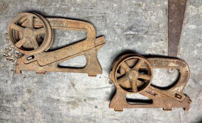Pair of Antique Ives Cast Iron Pocket Door Wheels