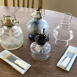 Oil Glass Lamps , Wicks , Globe…. $6 - $12 each