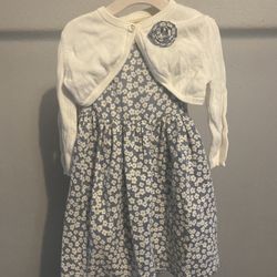 Toddler Girl Dress With Cardigan