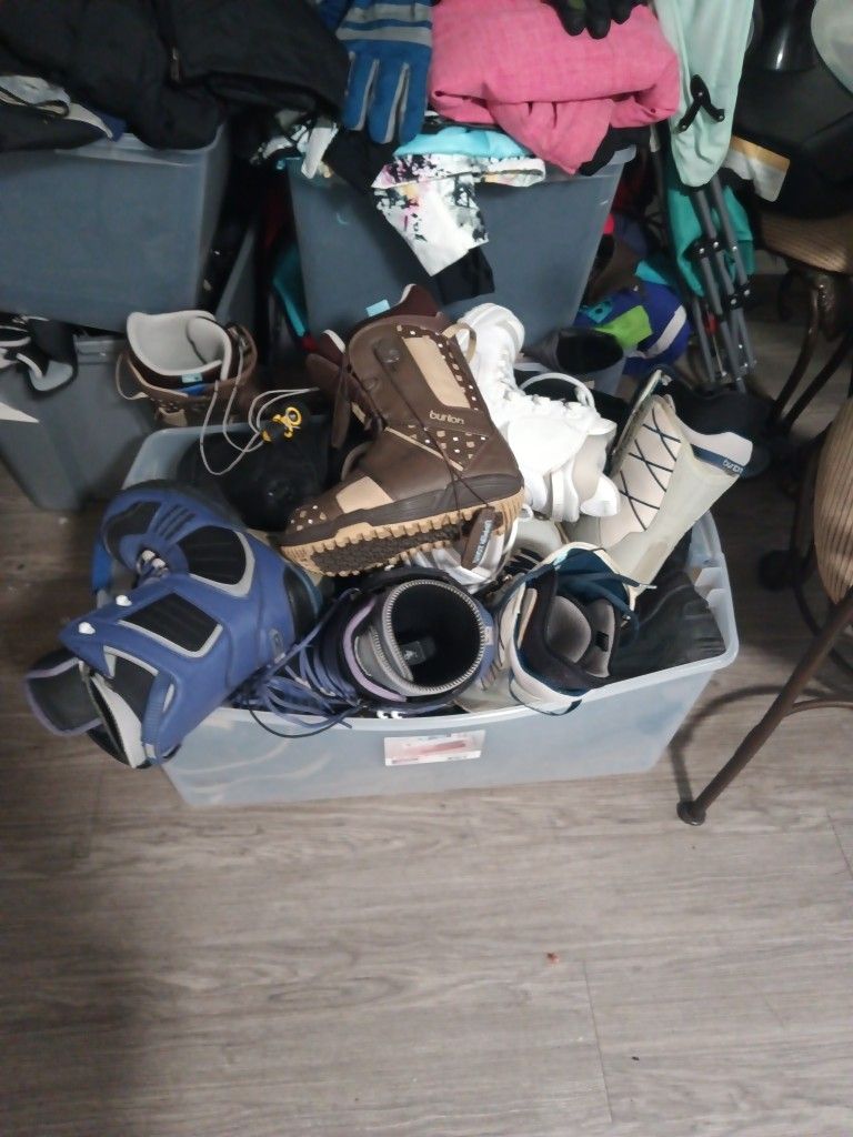 A Grip Load Of Snowboarding Pants Nibs Jackets Snowboarding Boots Snow Boots For Kids And Adults All Great Prices All In New Condition