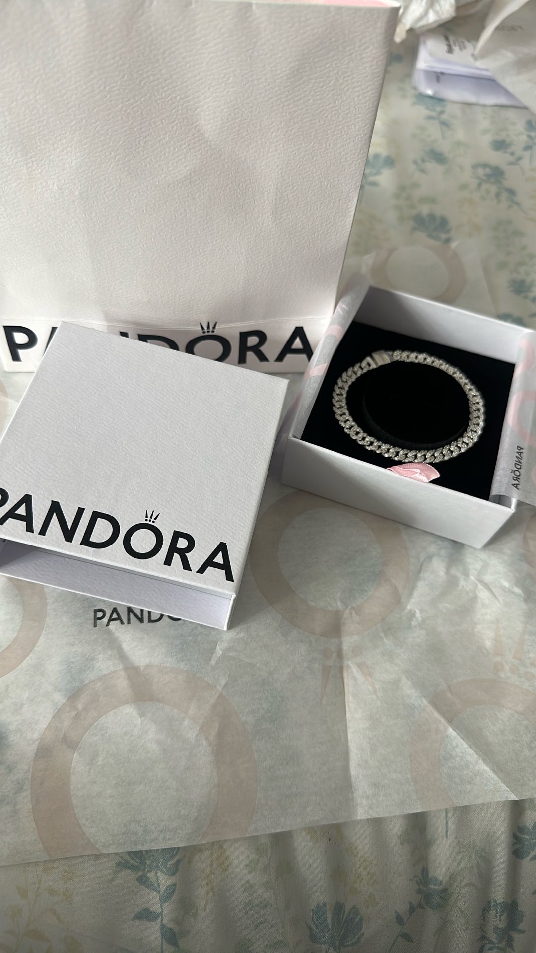 Pandora Timeless Pavé Cuban Chain Bracelet Sterling silver
