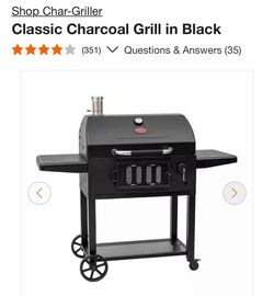 BRAND NEW CHARCOAL GRILL by CHAR-GRILLER WITH ADJUSTABLE CHARCOAL HEIGHT AND EASY ASSAMBLY
