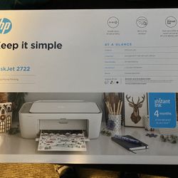 HP DeskJet 2722 All-in-One Printer, White