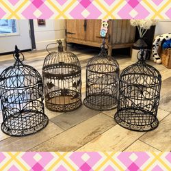 4 Decorative Metal Bird Cages