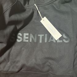 Essential Fear Of God Hoodie Black 