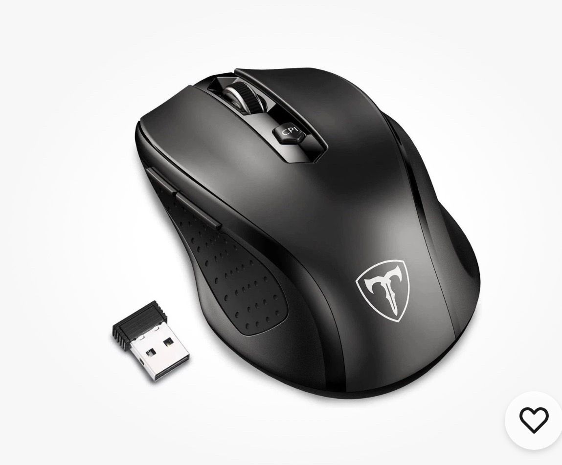 The wireless mouse is a portable and mobile optical mouse that connects to your computer via a USB receiver. It has a sleek black color and operates o