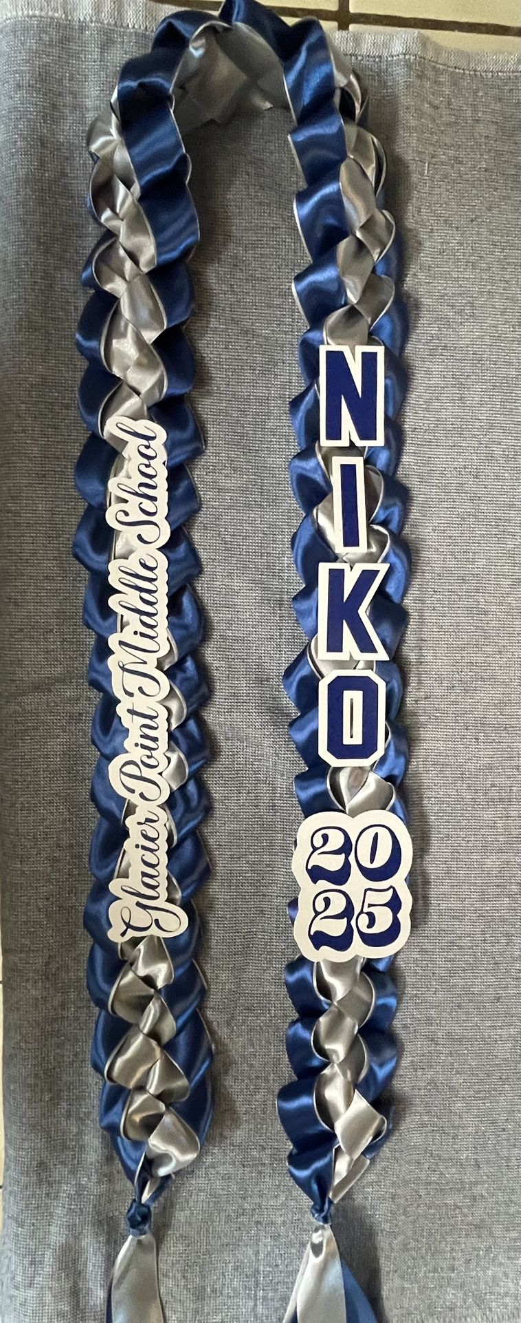 Custom Graduation ribbon Leis