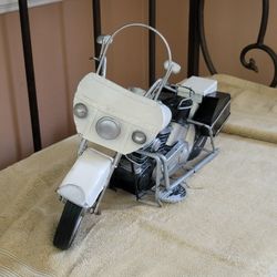 Vintage Police Motorcycle Metal Display Decoration Piece.