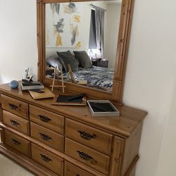 Wood Dresser With Mirror $250