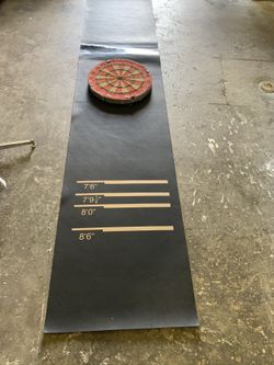 Vintage Dart board and mat