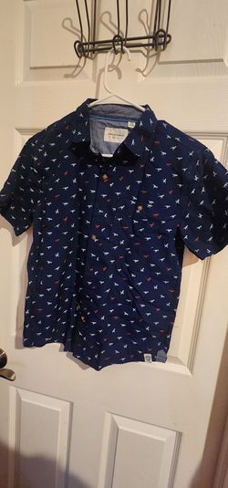 dino button up short sleve shirt