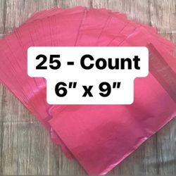 New Set of 25 - 6x9 Pink Waterproof Poly Mailers
