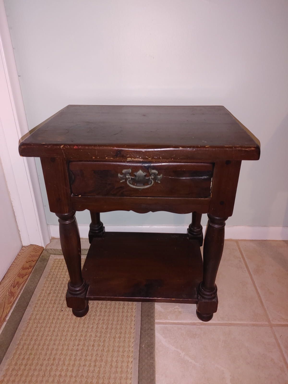Preowned solid wood nightstand end table