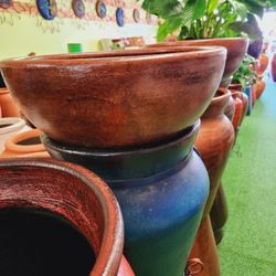 Beautiful Clay Pots-Planters And More!!$$price Vary *) variety of sizes, designs, natural and painted terracotta. 
