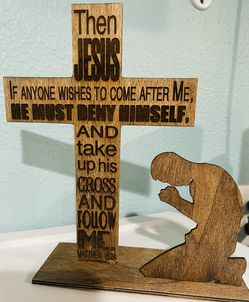 Engraved Wood Cross