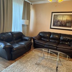 Leather Set Sofa and Loveseat 
