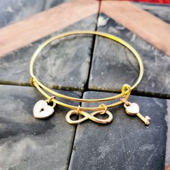 Infinity Love Charm Bracelet Bangle Handmade