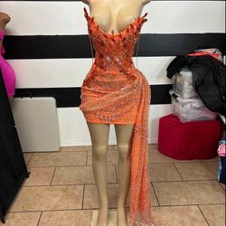 Orange Homecoming/ Prom Dress