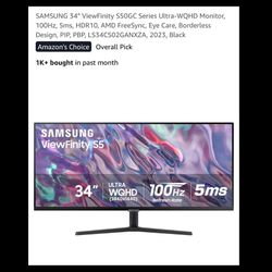 34” Widescreen Monitor 100hz
