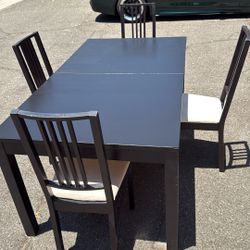 Dining Room Table For Chairs, Black
