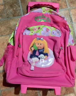 Adorable Cabbage Patch Rolling Bookbag/1st Travel Luggage with 4 Storage Areas!