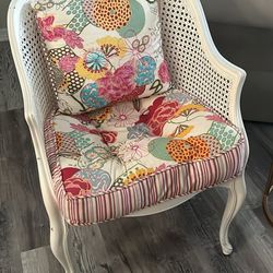 Vintage Cane Barrel Chair 